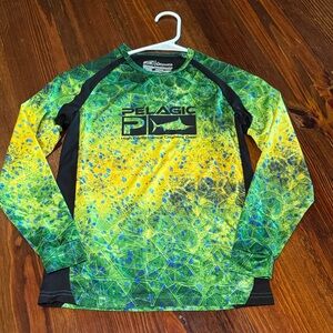 Dri Fit Pelagic Green and Yellow Performance Fishing Top